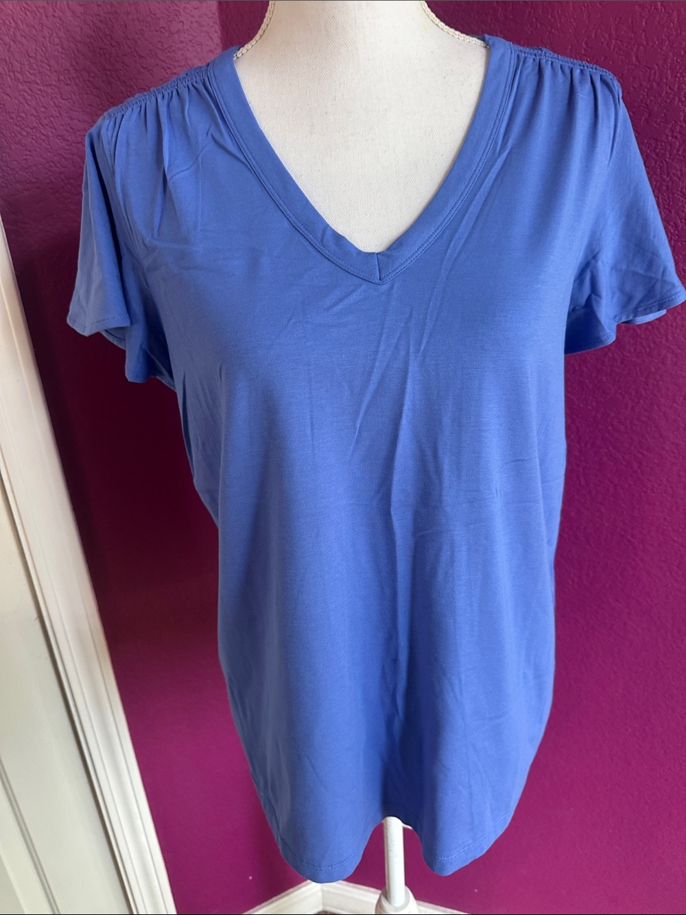 Chico's Periwinkle V-Neck Short Sleeve Tee